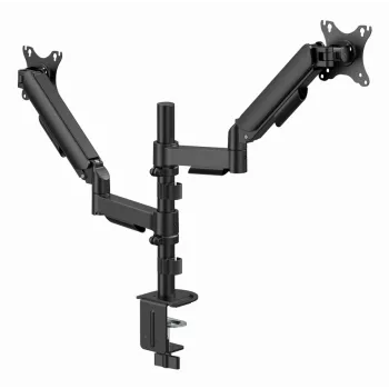 Monitoriaus stalinis laikiklis Gembird MA-DA2P-02 2 ekranams, iki 81,3 cm (32 col.), VESA 75x75–100x100, maks. svoris 9 kg vienam, spaustukas / kiauryminis, juodas