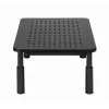 Monitoriaus stovas GEMBIRD MS-TABLE-D-01 — aukščio reguliuojamas darbastalio stovas su 1 stalčiumi, plieninis, 140 mm aukščio, skirtas 1 monitoriui, 20 kg talpos