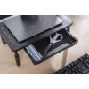 Monitoriaus stovas GEMBIRD MS-TABLE-D-01 — aukščio reguliuojamas darbastalio stovas su 1 stalčiumi, plieninis, 140 mm aukščio, skirtas 1 monitoriui, 20 kg talpos