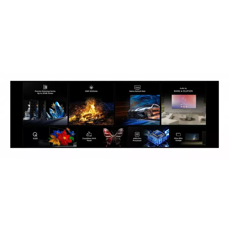 TCL 65C7K televizorius 165,1 cm (65 col.) 4K Ultra HD išmanusis televizorius „Wi-Fi“ metalinis 2600 cd/m²