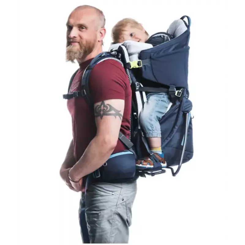 Nešiojimo kuprinė kūdikiui DEUTER Kid Comfort poliamido mėlyna, maks. apkrova 22 kg, svoris 3,23 kg, matmenys 72×43×34 cm
