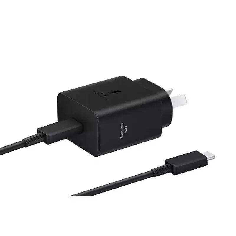 Sieninis įkroviklis Samsung EP-T4511 45W USB‑C PD 3.0, 100–240 V, juodas, išmaniajam telefonui ir planšetei