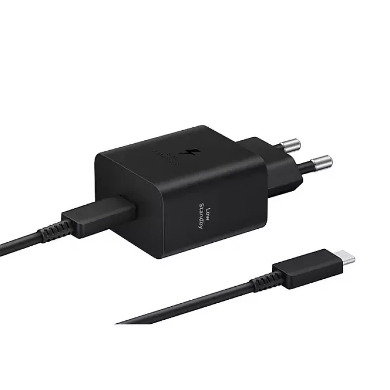 Sieninis įkroviklis Samsung EP-T4511 45W USB‑C PD 3.0, 100–240 V, juodas, išmaniajam telefonui ir planšetei