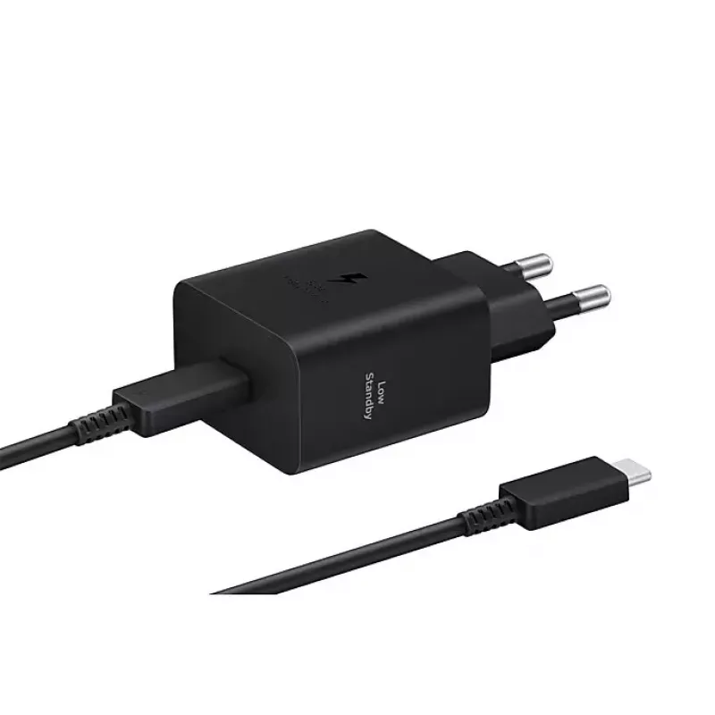 Sieninis įkroviklis Samsung EP-T4511 45W USB‑C PD 3.0, 100–240 V, juodas, išmaniajam telefonui ir planšetei