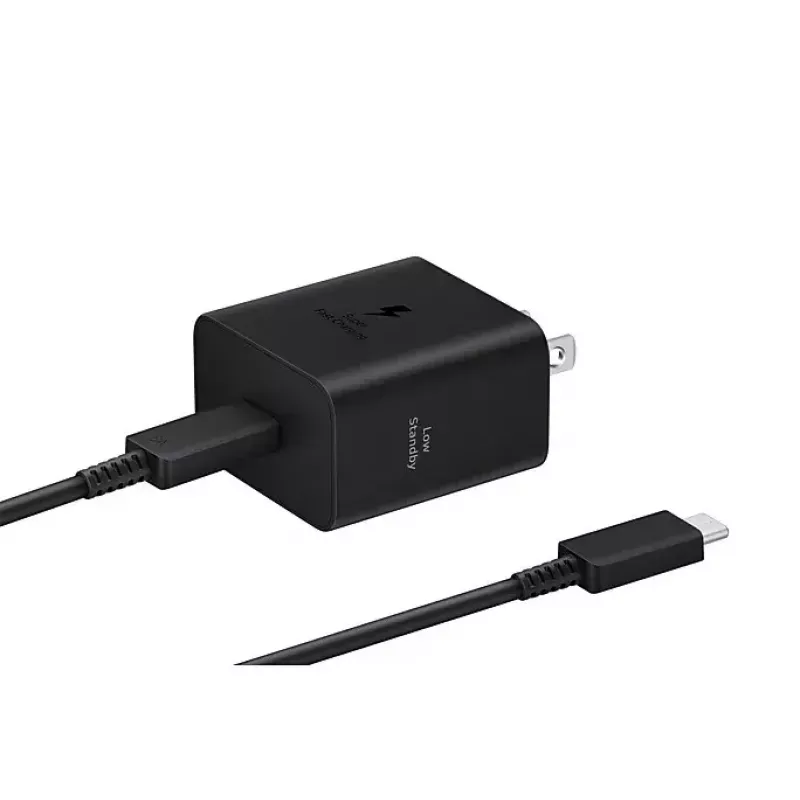 Sieninis įkroviklis Samsung EP-T4511 45W USB‑C PD 3.0, 100–240 V, juodas, išmaniajam telefonui ir planšetei