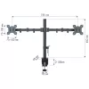 Monitor mount TECHLY ICA-LCD-382-D for 2 displays, desk clamp, up to 27 inch, 20 kg, VESA 75x75–100x100, Juoda