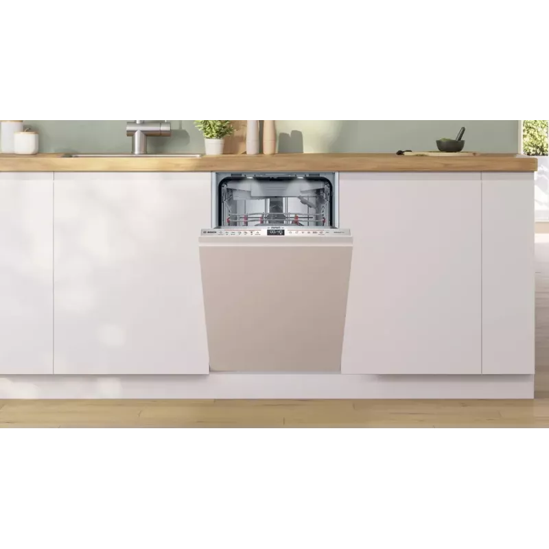 Įmontuojamas indaplovė Bosch Serie 6 SPV6EMX09E, siaura 45 cm, 10 komplektų, 6 programos, 44 dB, energijos klasė B