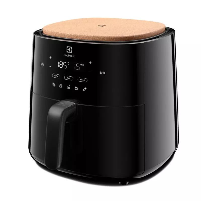 Karšto oro gruzdintuvė Electrolux EAF5B — 5 l, 1500 W, iki 200 °C, 8 programos, lietimui jautrus valdymas, LED ekranas