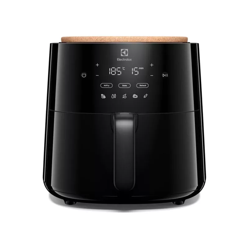 Karšto oro gruzdintuvė Electrolux EAF5B — 5 l, 1500 W, iki 200 °C, 8 programos, lietimui jautrus valdymas, LED ekranas