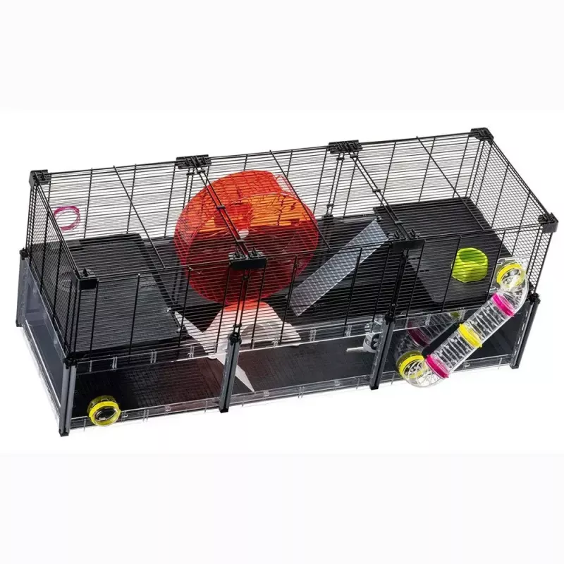 Graužikų narvas FERPLAST Multipla didelis žiurkėnams 107,5×37,5×42 cm, metalinis, juodas