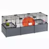Graužikų narvas FERPLAST Multipla didelis žiurkėnams 107,5×37,5×42 cm, metalinis, juodas
