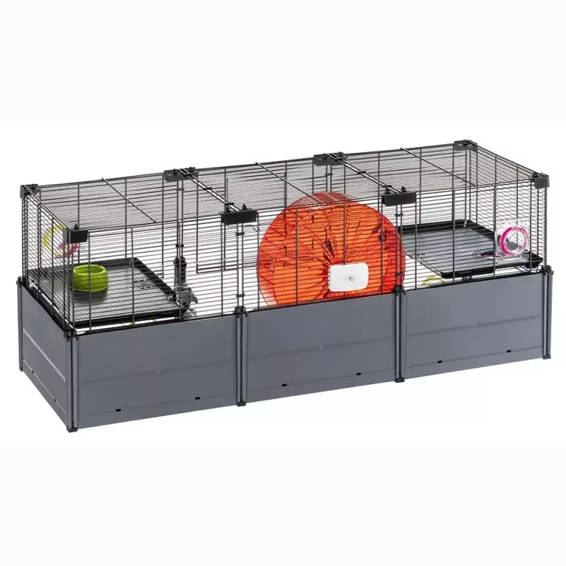 Graužikų narvas FERPLAST Multipla didelis žiurkėnams 107,5×37,5×42 cm, metalinis, juodas