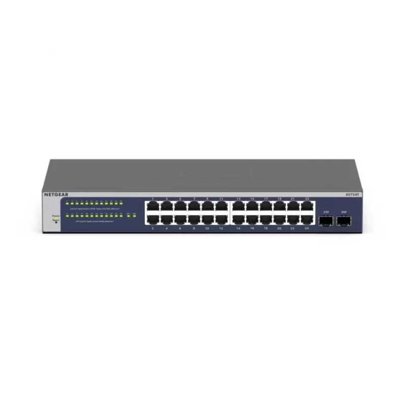 NETGEAR GS724Tv6 Managed L2+/L3 Gigabit Ethernet (10/100/1000) 1U Mėlyna, Pilka