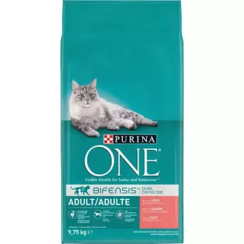 Sausas kačių maistas Purina Nestlé PURINA One 12430964, suaugusioms katėms, su lašiša, 9,75 kg, baltymai 34%, riebalai 14%