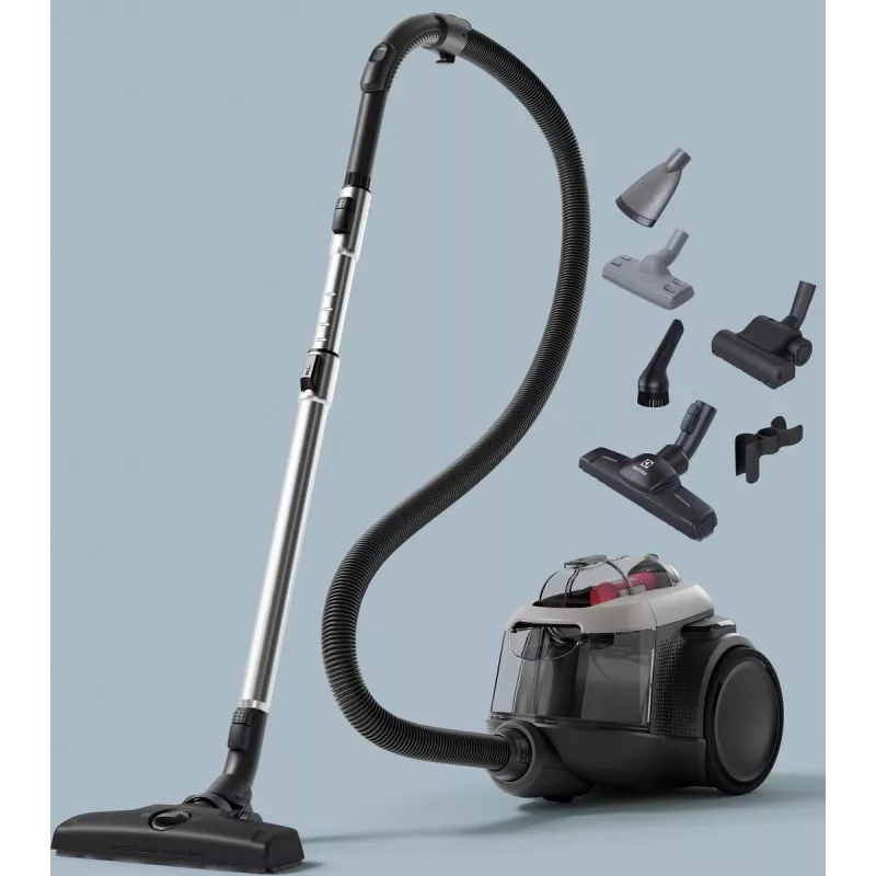 Dulkių siurblys Electrolux EL61A4UG, maišelio nereikalaujantis sausasis dulkių siurblys, 700 W maks., 170 W siurbimo galia, 9 m laidas, 12 m spindulys, pilkas