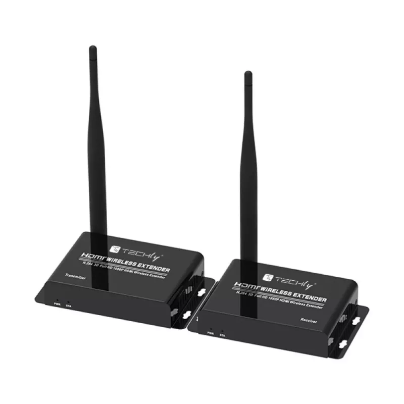 Techly IDATA HDMI-WL55 AV plėstuvas AV siųstuvas ir imtuvas Juoda