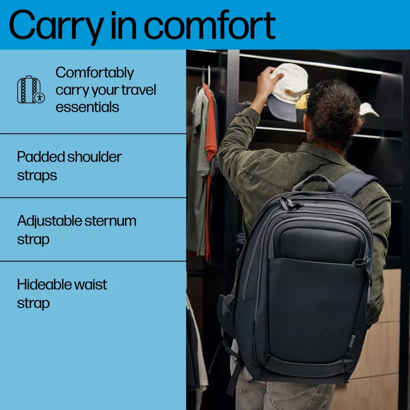 HP Travel Plus 30L 17 colių nešiojamojo kompiuterio kuprinė, Kuprinė, 43,9 cm (17,3 colio), 1,08 kg