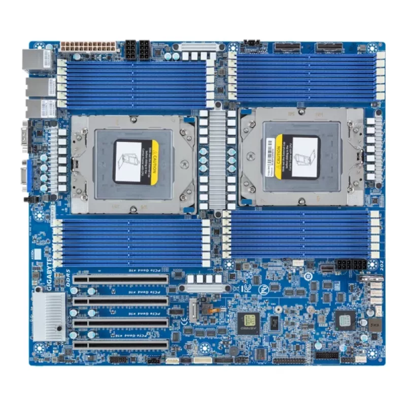 Pagrindinė plokštė GIGABYTE MZ73-LM1 Extended ATX lizdas SP5 AMD EPYC 9004, 24× DDR5 DIMM, 4× PCIe x16 Gen4, 2× RJ-45