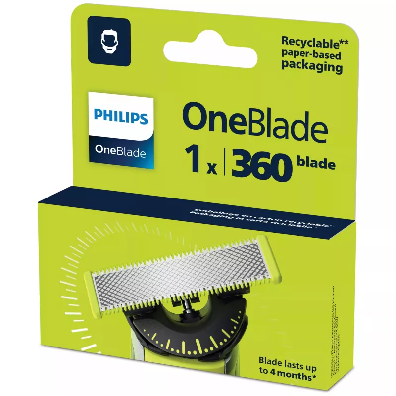 Skutimosi peiliukas Philips Norelco OneBlade QP410/50 — 1 keičiama galvutė, juoda, plaunama, keisti po 4 mėnesių
