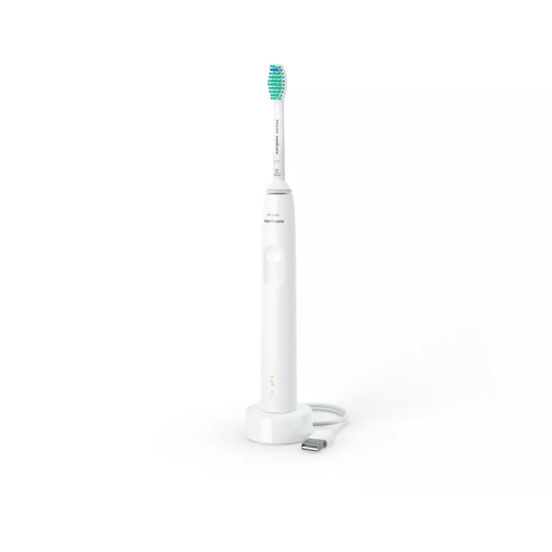 Soninis dantų šepetėlis Philips 3100 serija HX3671/13 — soninis, 31 000 jud./min., slėgio jutiklis, Li‑Ion, įmontuota baterija, 1 šepetėlio galvutė, baltas
