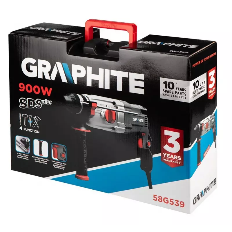 Rotacinis plaktukas GRAPHITE 58G539 — vientisas, kompaktiškas dizainas