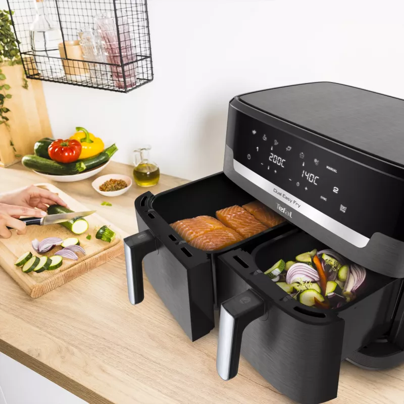 Tefal Easy Fry Dual XXL EY942HE0 gruzdintuvė Dviguba 11 L Atskira 2020 W Karšto oro gruzdintuvė Pilka
