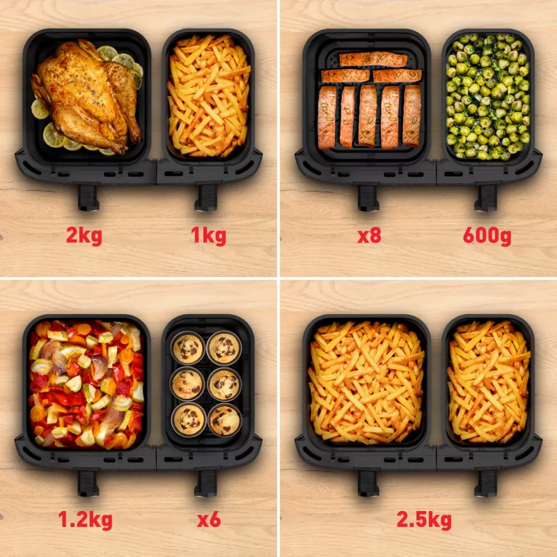 Tefal Easy Fry Dual XXL EY942HE0 gruzdintuvė Dviguba 11 L Atskira 2020 W Karšto oro gruzdintuvė Pilka