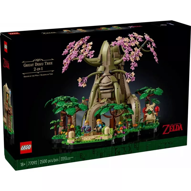 LEGO rinkinys The Legend of Zelda Didysis Deku medis 2-in-1 (77092) — 2500 detalių, 4 minifigūrėlės, 330 mm aukštis