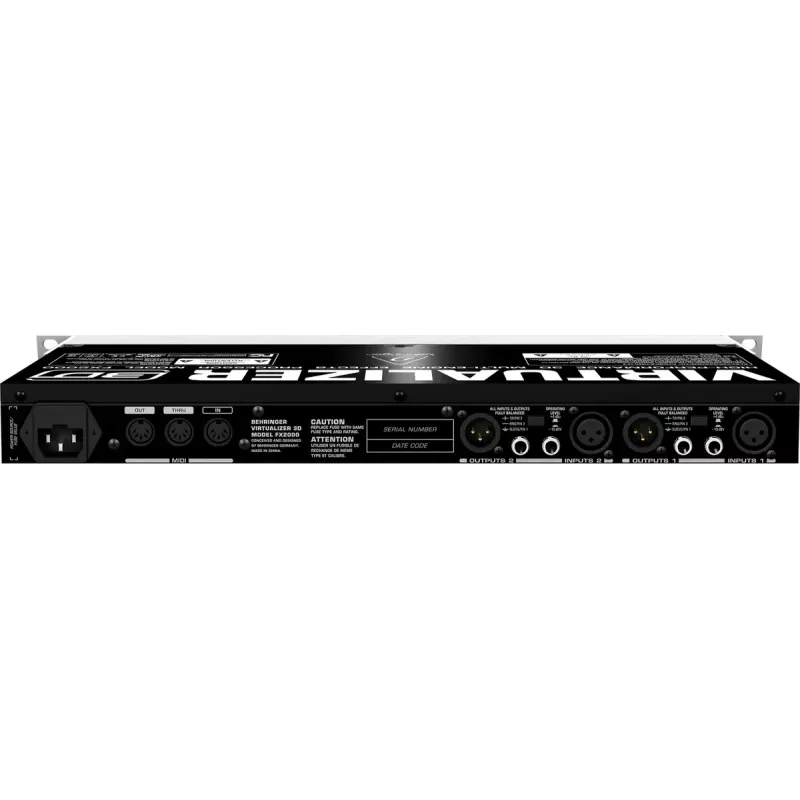 Efektų procesorius Behringer FX2000, plotis 44,5 mm, gylis 483 mm, aukštis 217 mm