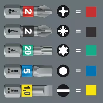 Atsuktuvų antgalių rinkinys Wera Bit-Check 12