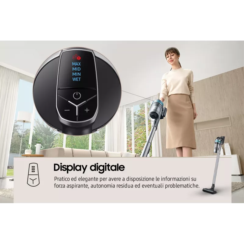 Samsung VS20B75AGR1 2-in-1 stick vacuum baterija Dry Bagless 550 W Juoda, Mint colour