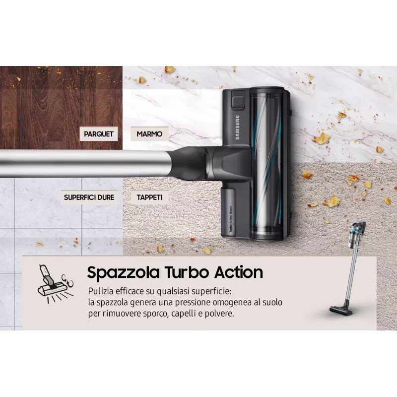 Samsung VS20B75AGR1 2-in-1 stick vacuum baterija Dry Bagless 550 W Juoda, Mint colour