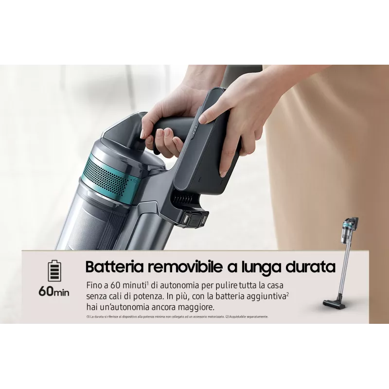 Samsung VS20B75AGR1 2-in-1 stick vacuum baterija Dry Bagless 550 W Juoda, Mint colour