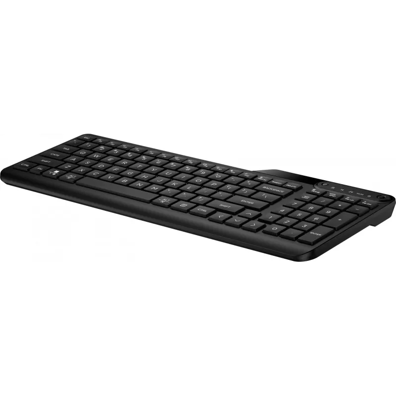 Belaidė klaviatūra HP 475 Dual-Mode — viso dydžio QWERTY, RF + Bluetooth 5.3, skaitmenų klaviatūra, juoda, 376×153×19 mm