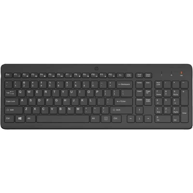 Belaidė klaviatūra „HP 225“ pilno dydžio mechaninė QWERTY juoda