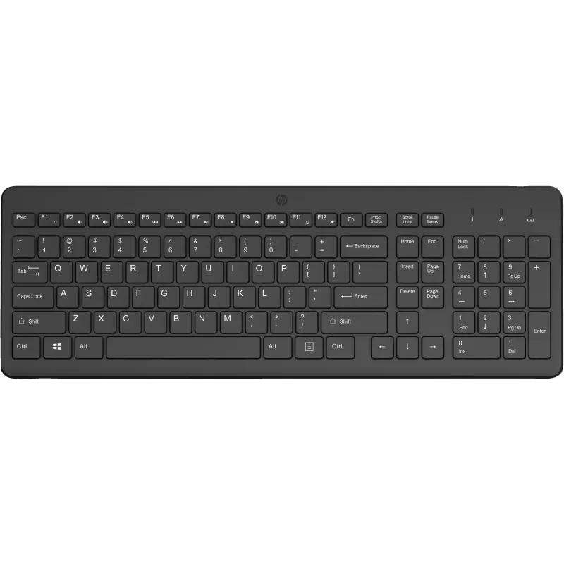 Belaidė klaviatūra „HP 225“ pilno dydžio mechaninė QWERTY juoda