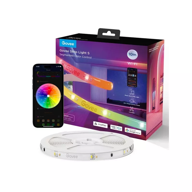 Išmanioji LED juostelė Govee Strip Light S Segmented, Wi‑Fi/Bluetooth, 5 m, 24 V, 36 W