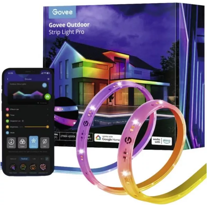 LED lauko juostelė Govee H70A1 10m Wi‑Fi Bluetooth RGBIC+šilta balta