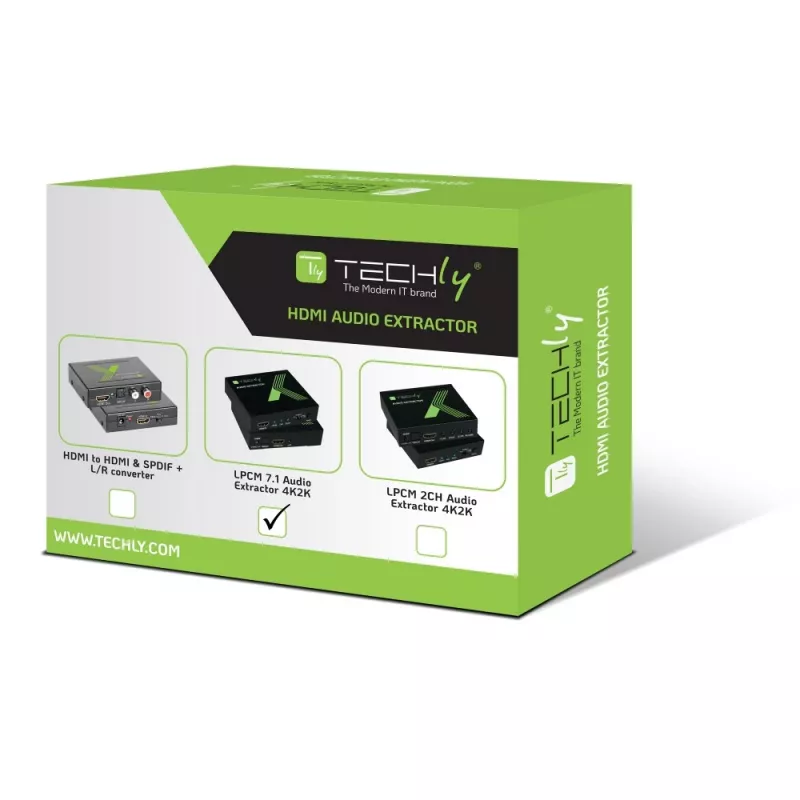 Techly garso ištraukiklis 7.1 LPCM HDMI 4K UHD 3D IDATA HDMI-EA74K