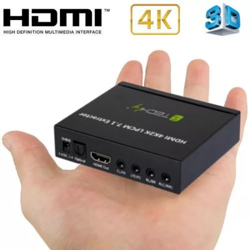 Techly garso ištraukiklis 7.1 LPCM HDMI 4K UHD 3D IDATA HDMI-EA74K
