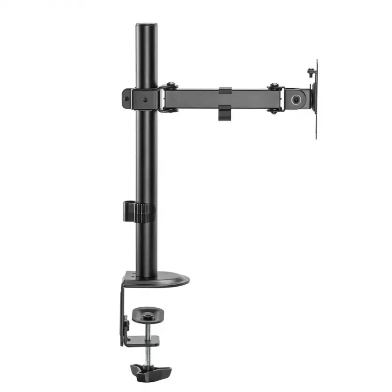 Stalinis LCD monitoriaus laikiklis MACLEAN MC-572N, reguliuojamas aukštis, pakreipimas, VESA 75x75–100x100, palaiko 17–32 colių, maks. apkrova 30 kg, juodas