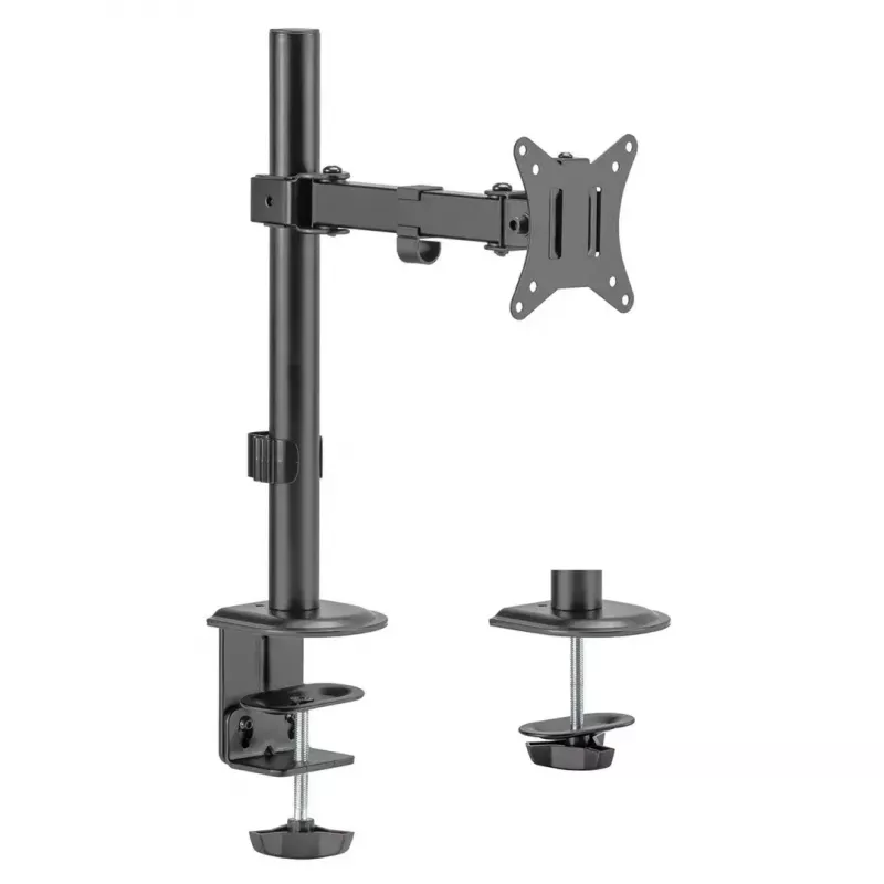 Stalinis LCD monitoriaus laikiklis MACLEAN MC-572N, reguliuojamas aukštis, pakreipimas, VESA 75x75–100x100, palaiko 17–32 colių, maks. apkrova 30 kg, juodas