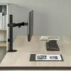 Stalinis LCD monitoriaus laikiklis MACLEAN MC-572N, reguliuojamas aukštis, pakreipimas, VESA 75x75–100x100, palaiko 17–32 colių, maks. apkrova 30 kg, juodas