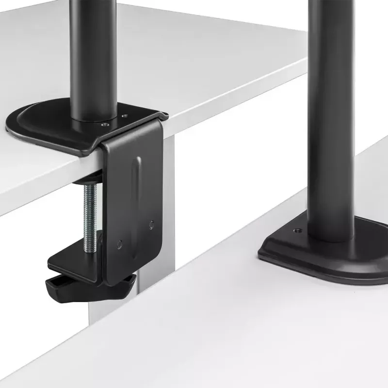 Stalinis LCD monitoriaus laikiklis MACLEAN MC-572N, reguliuojamas aukštis, pakreipimas, VESA 75x75–100x100, palaiko 17–32 colių, maks. apkrova 30 kg, juodas