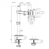 Stalinis LCD monitoriaus laikiklis MACLEAN MC-572N, reguliuojamas aukštis, pakreipimas, VESA 75x75–100x100, palaiko 17–32 colių, maks. apkrova 30 kg, juodas