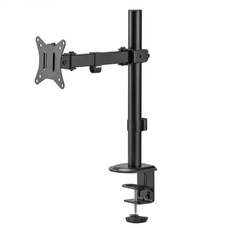Stalinis LCD monitoriaus laikiklis MACLEAN MC-572N, reguliuojamas aukštis, pakreipimas, VESA 75x75–100x100, palaiko 17–32 colių, maks. apkrova 30 kg, juodas