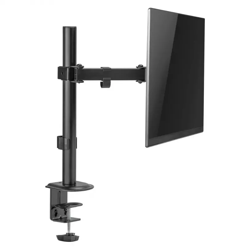 Stalinis LCD monitoriaus laikiklis MACLEAN MC-572N, reguliuojamas aukštis, pakreipimas, VESA 75x75–100x100, palaiko 17–32 colių, maks. apkrova 30 kg, juodas