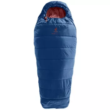Muminis miegmaišis vaikams DEUTER Starlight 130–170 cm ūgiui, tuščiavidurio pluošto užpildas, vasarinis, 910 g, su gobtuvu, nightblue/redwood