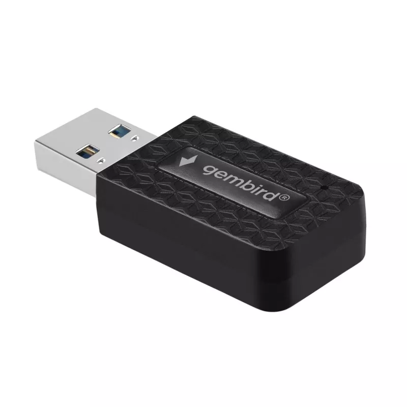 WLAN USB adapteris GEMBIRD AC1300 dual-band Wi‑Fi 5 (RTL8812BU) 867 Mbit/s USB 3.0 vidinė antena juodas