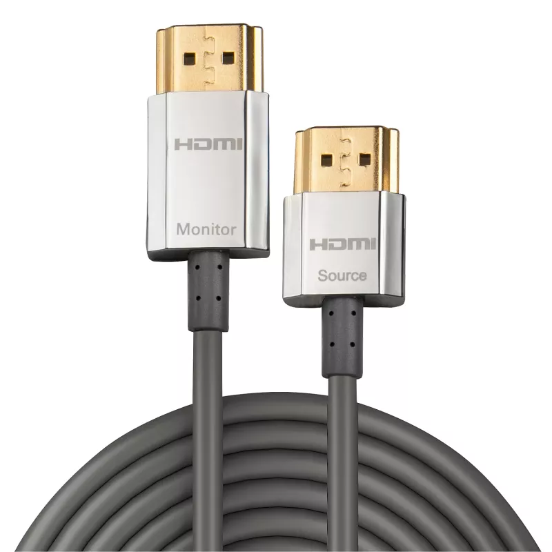 Lindy 4,5 m CROMO plonas didelės spartos HDMI laidas su eternetu, 4,5 m, HDMI A tipo (standartinis), HDMI A tipo (standartinis), 3D, juoda, auksinė, sidabrinė